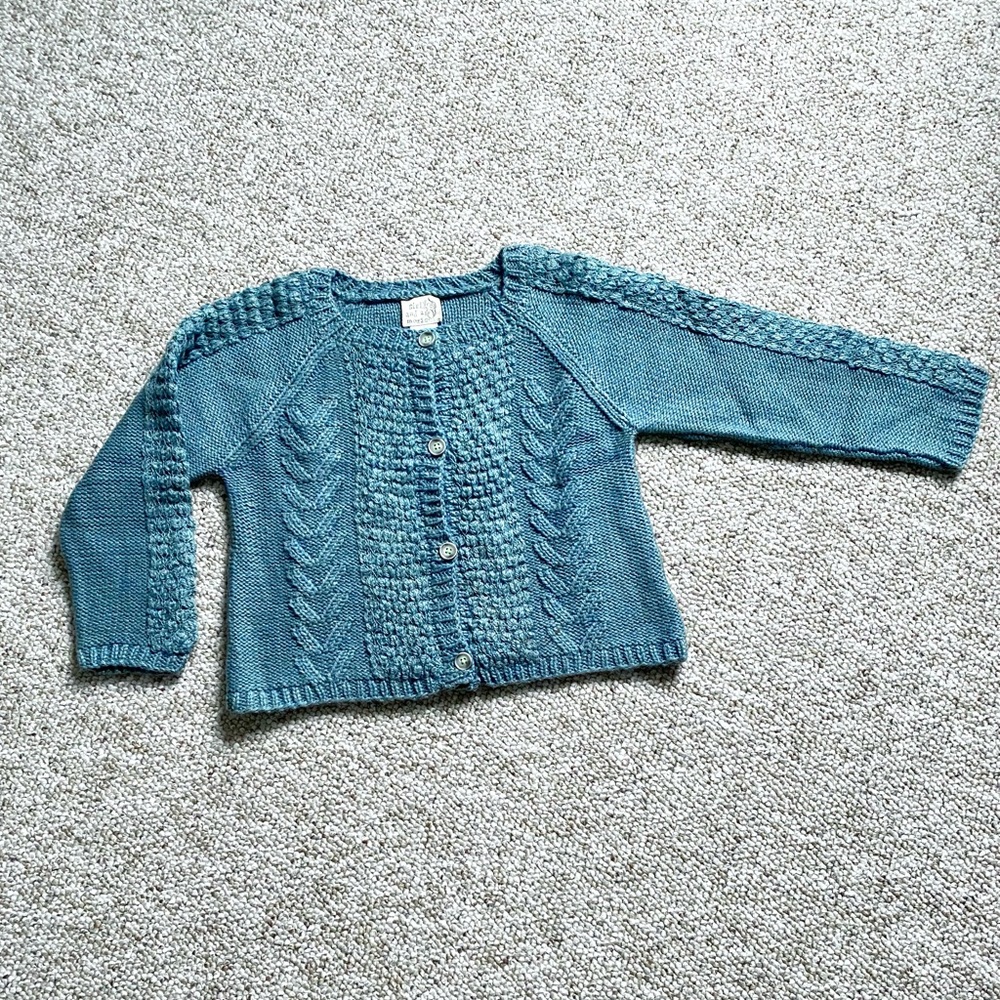 Brand new Girls Denim Blie Cable Cardigan